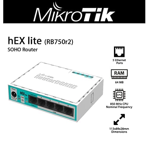 Mikrotik RouterBOARD hEX lite 5 ports router 5 X 10/100 PoE OSL4 - (RB750r2)