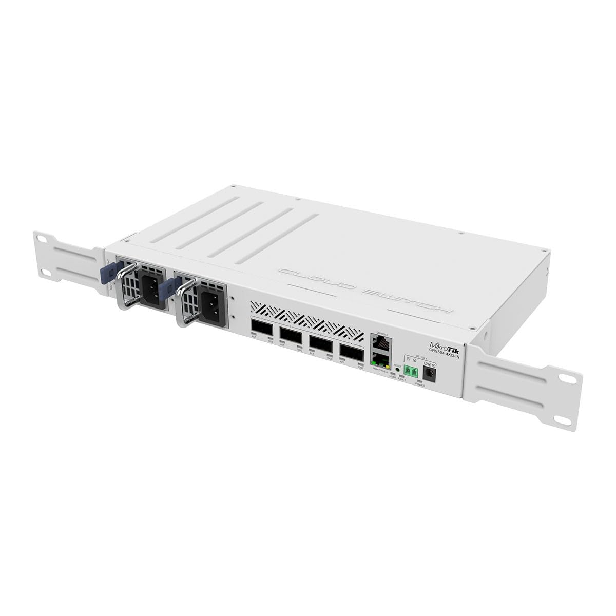 MikroTik CRS504-4XQ-IN Cloud Router Switch 650MHz 4xQSFP28 Compatible with 40G, 25G, 10G, and 1G Fiber Connections