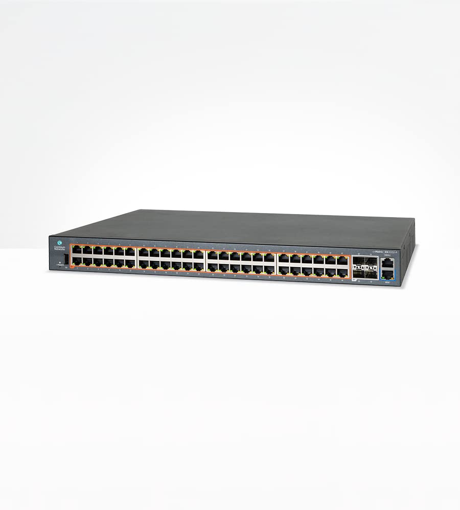 Cambium Networks cnMatrix EX2052-P Switch- 176 Gbps Throughput- 48 Ethernet Ports- 4 SFP+ Fiber Uplink Ports- 512 MB DRAM - 128 MB Flash Storage (No Power Cord, USA Only)- MXEX2052GxPA01
