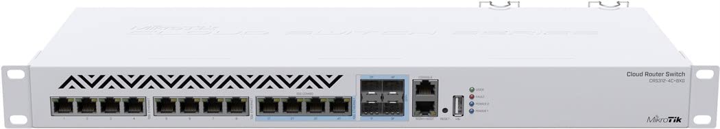 MikroTik CRS312-4C+8XG-RM – Network Switch L3, 10G, Ethernet (100/1000/10000), 1U, White