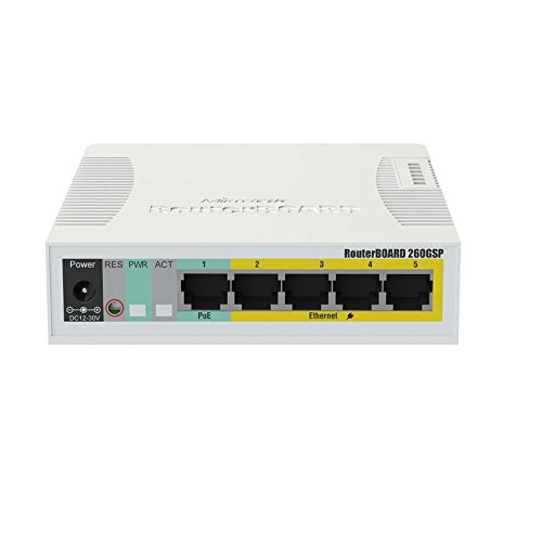 MikroTik RB260GSP 5-Port Gigabit Ethernet Switch (CSS106-1G-4P-1S)