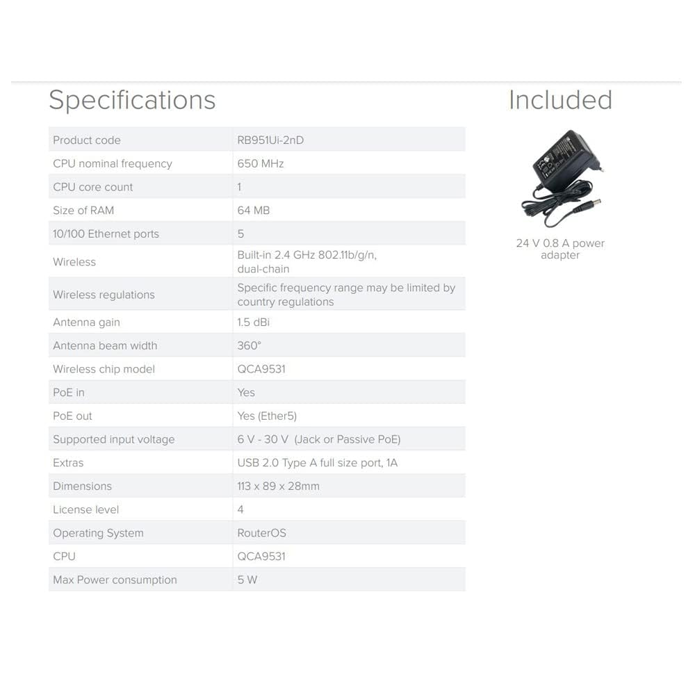 Mikrotik RouterBoard RB951Ui-2nD hAP
