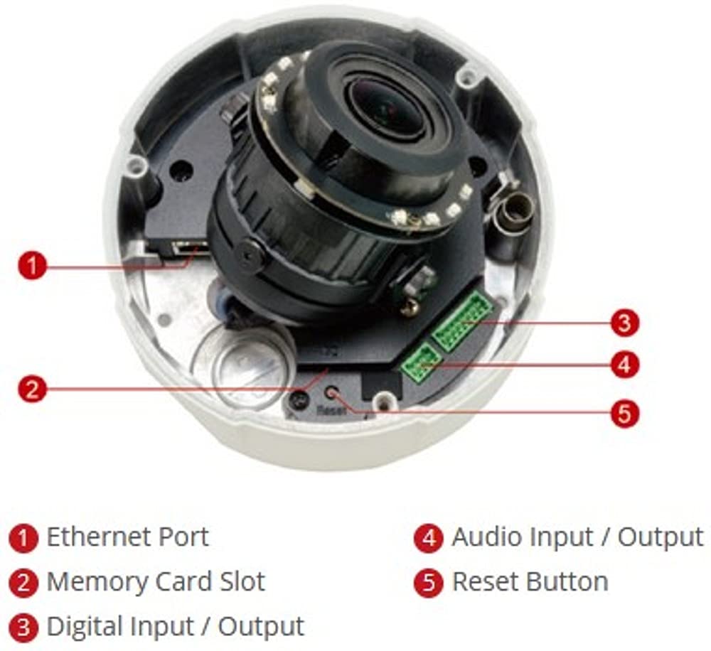 ACTi E816 10MP Outdoor Zoom Dome with Basic WDR, 4.3X Zoom Lens, f3.1-13.3mm/F1.4-4.0, P-Iris, Auto Focus, H.264, 1080p/30fps, 2D+3D DNR, Audio, MicroSDHC/MicroSDXC, PoE, IP67, IK10, DI/DO