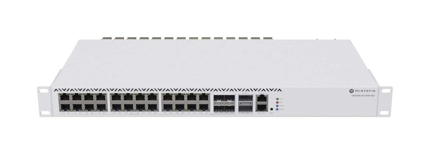 Mikrotik Cloud Router Switch CRS326-4C+20G+2Q+RM with RouterOS v7, 1U rackmount