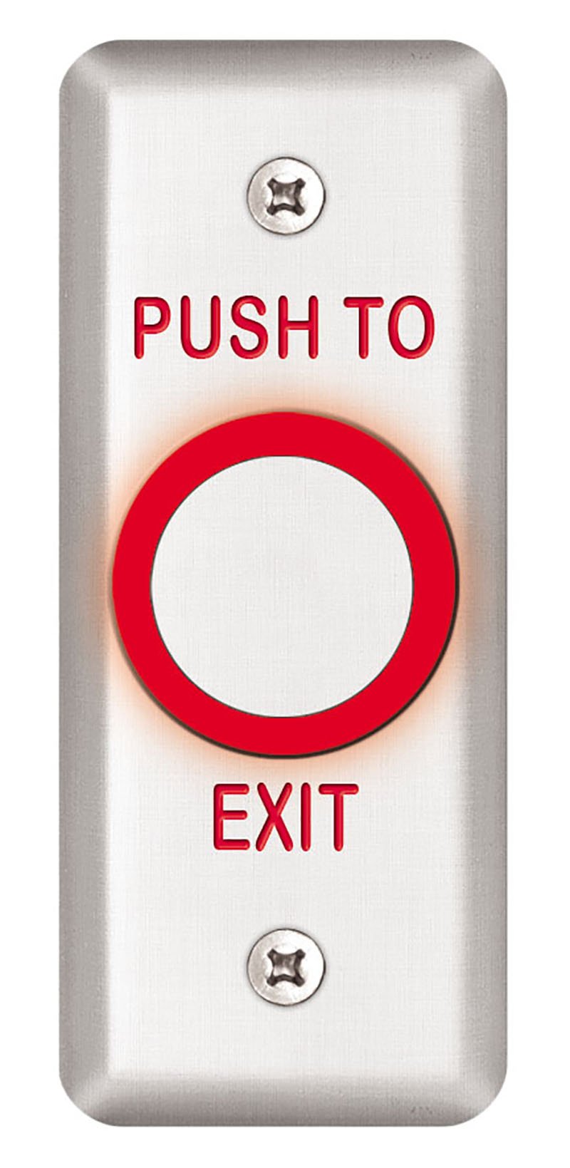 SDC 463NU Piezoelectric Stainless Steel Button, Vandal Resistant Aluminum Exit Switch, Narrow