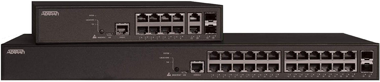 Adtran NetVanta 1560 12 Port Managed Layer 2/3 Gigabit Ethernet 1560-08-150W Switch - 17108108PF2