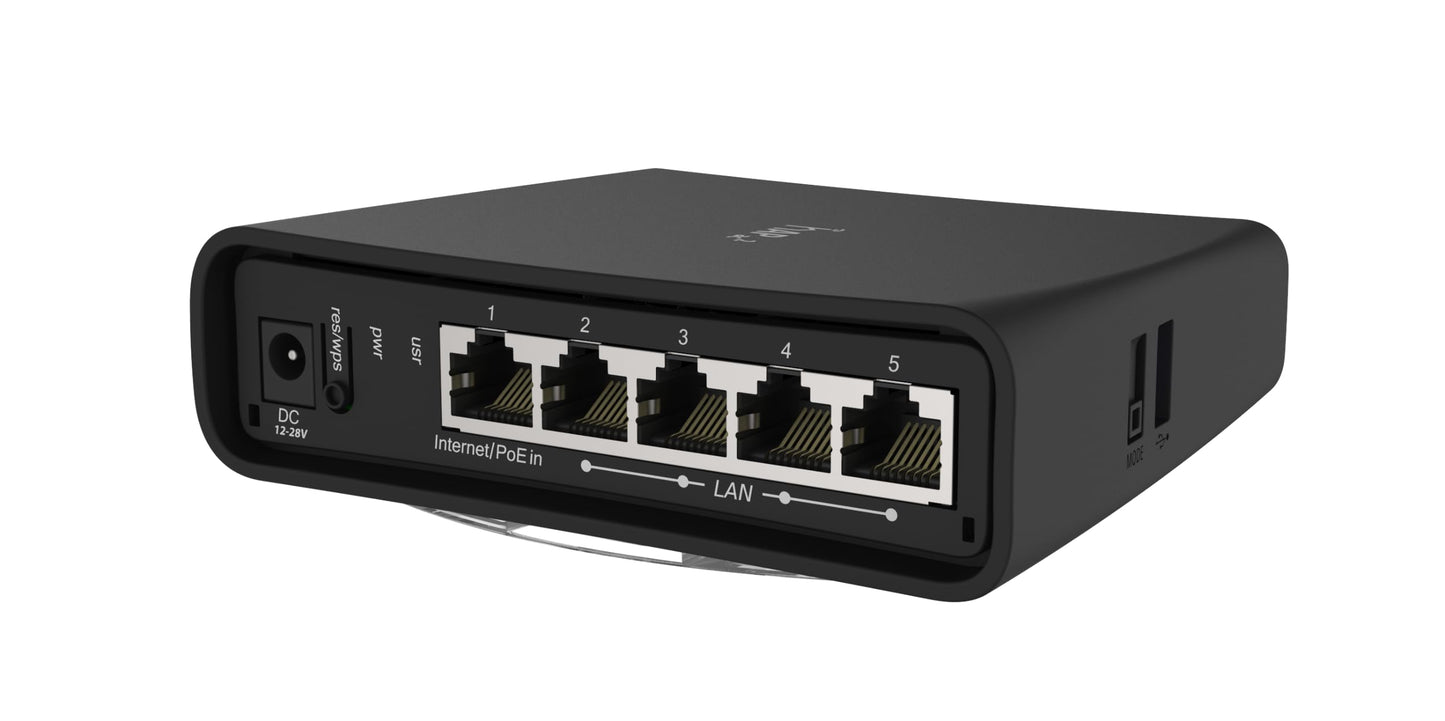 MikroTik hAP ac2 RBD52G-5HacD2HnD-TC Dual-Concurrent 2.4/5GHz Access Point, 802.11a/b/g/n/ac, 5 x Gigabit Ethernet ports