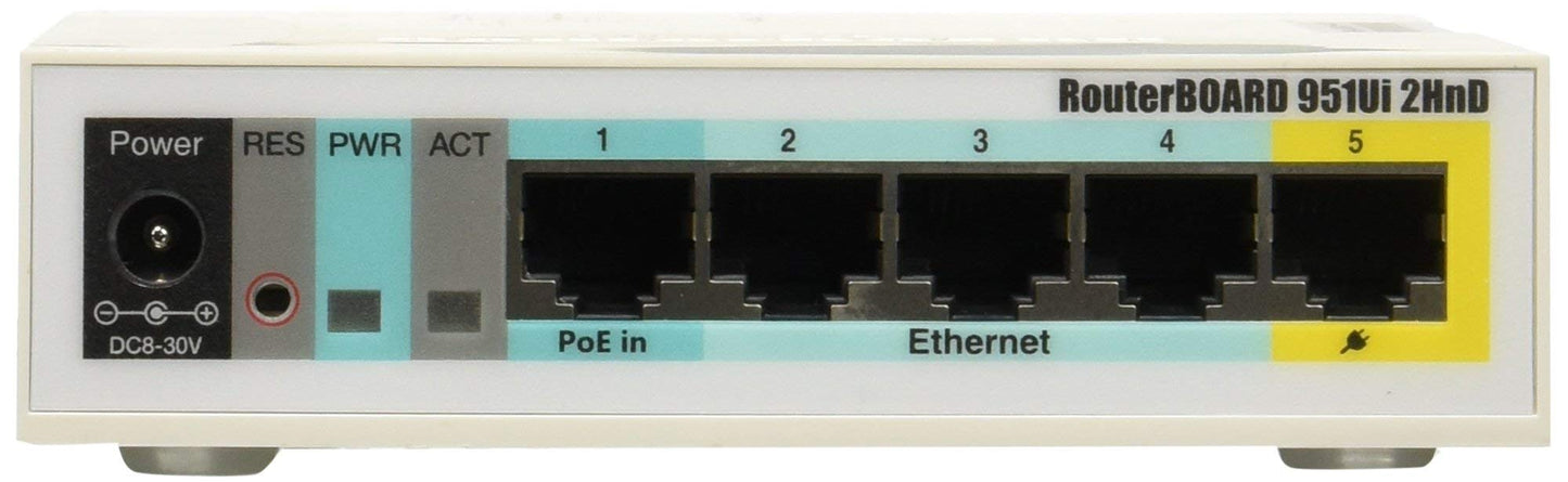 Mikrotik RouterBOARD 951Ui-2HnD RB951Ui-2HnD 2.4Ghz Wrls AP 1000mW 5x10/100 OSL4