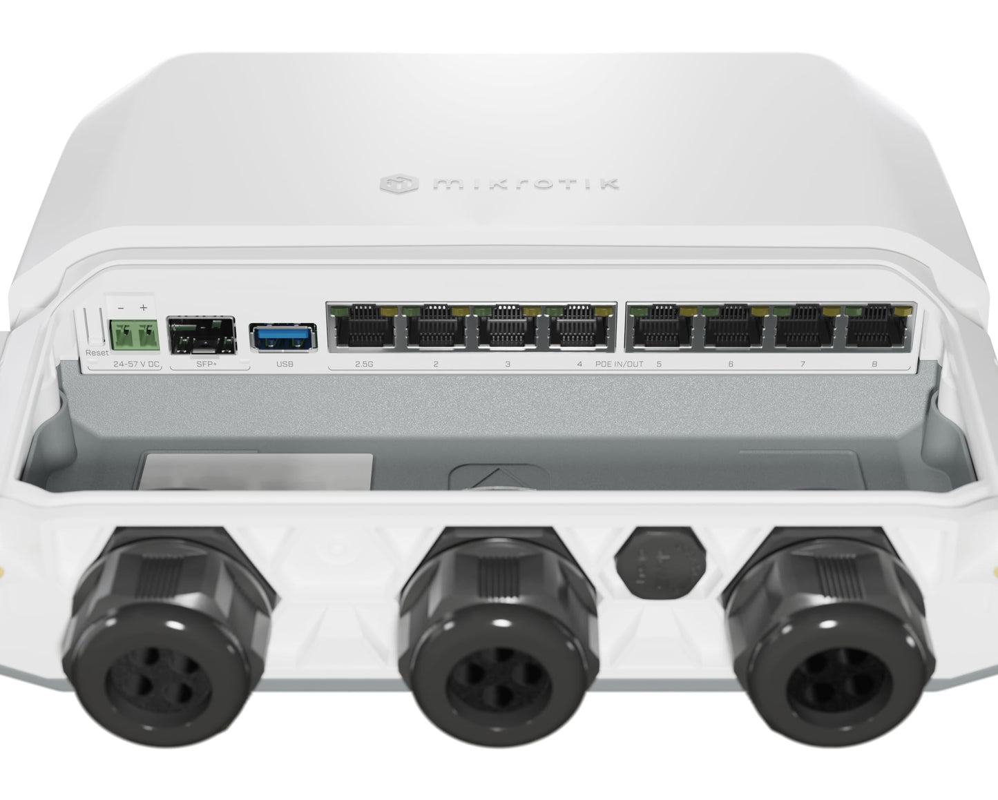 Mikrotik RB5009UPr+S+Out | Outdoor PoE Router 7X Gigabit Ethernet Ports, 1x 2.5 Gigabit Ethernet, 10G SFP+, 1GB of RAM, 1GB NAND, Modern Quad-core CPU