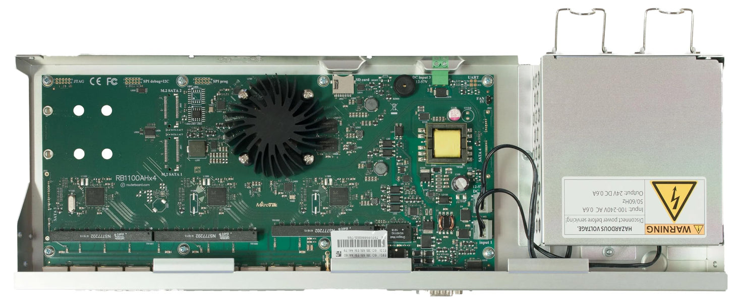 MikroTik RouterBOARD 1100AHx4 Dude Edition with 13 Gigabit Ethernet Ports, RS232 Serial Port and Dual Redundant Power Supplies (RB1100AHx4)