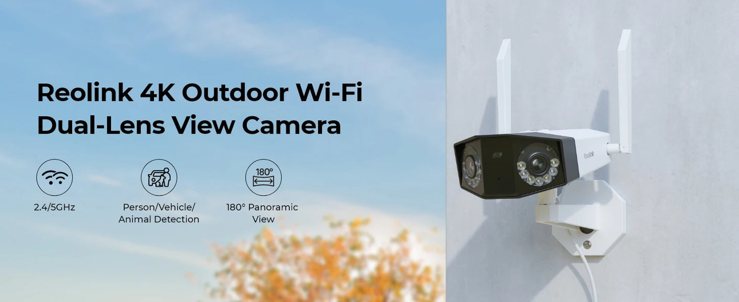 Reolink Duo 2 WiFi Camera 4K Dual Lens Outdoor Security Camera CCTV 8MP IP Cam Smart Detection Home Video Security Protection
