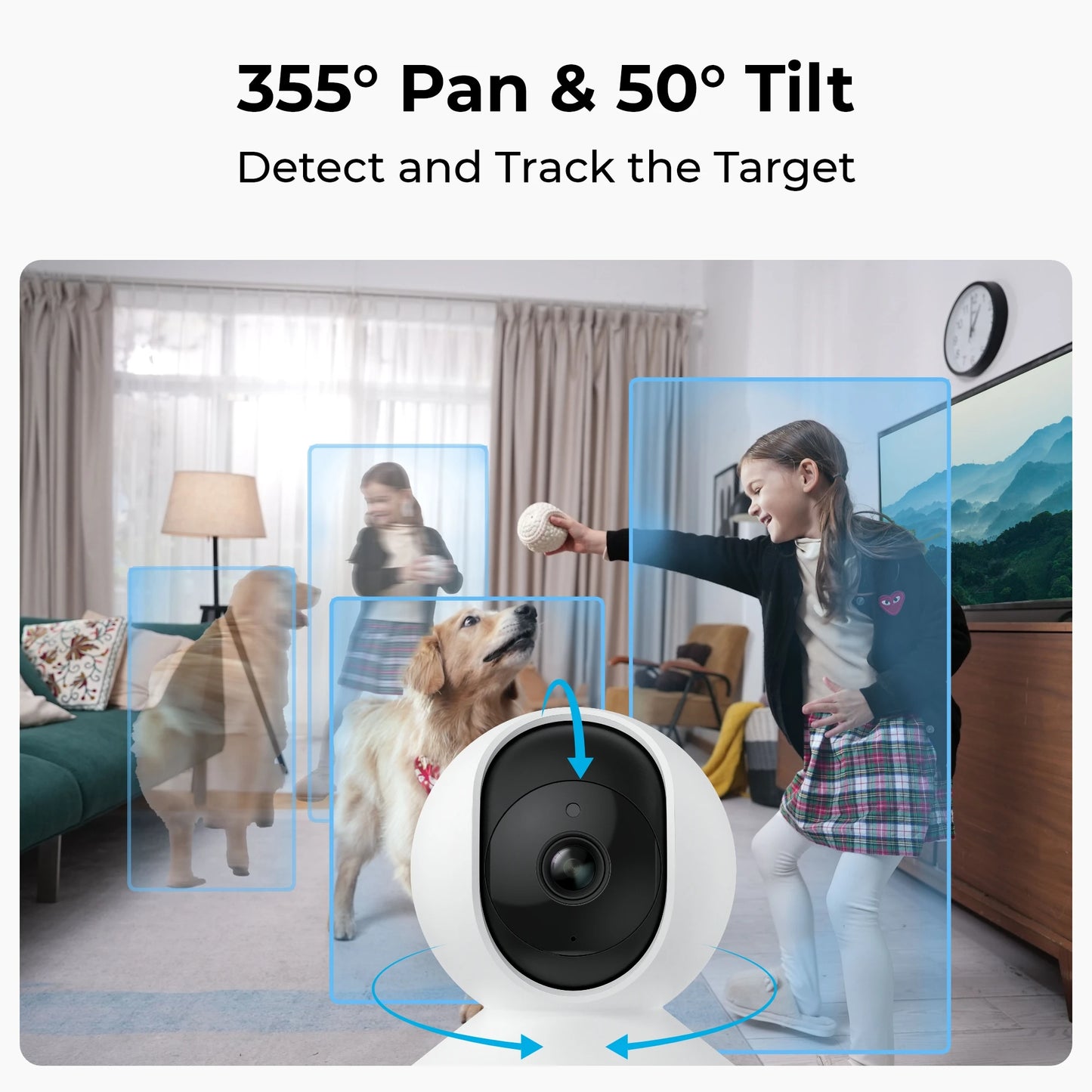 Reolink Indoor IP camera WiFi 3MP Super HD Pan&Tilt 2-Way Audio Motion Detection Smart Home Cam for Baby Nanny E1 Series