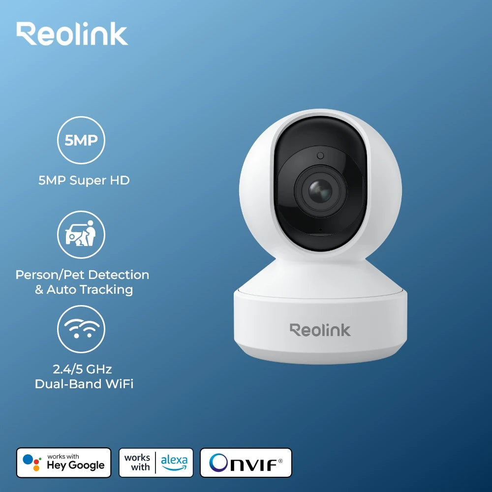Reolink E1 Series 5MP WiFi IP Camera 2.4G/5G Wireless Indoor Baby Monitor PT Zoom Security Cam 2-way Audio Surveillance Cameras