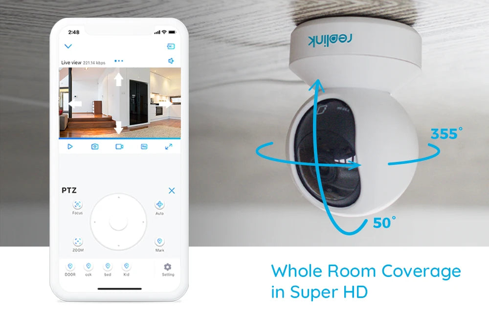 Reolink E1 Pro 4MP HD Pan/Tilt IP Camera Baby Monitor 2.4G/5GHz WiFi Camera human detect Indoor Home Security Video Surveillance