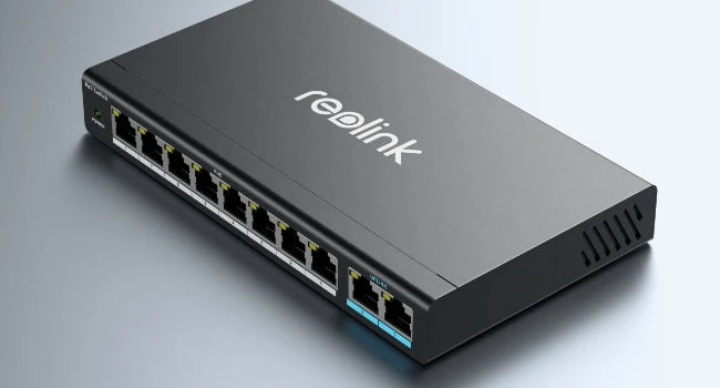 Reolink PoE Switch with 8 PoE Ports 2 Gigabit Uplink Ports 120W Ethernet Switch PoE Injector Power Supply for PoE IP Cameras