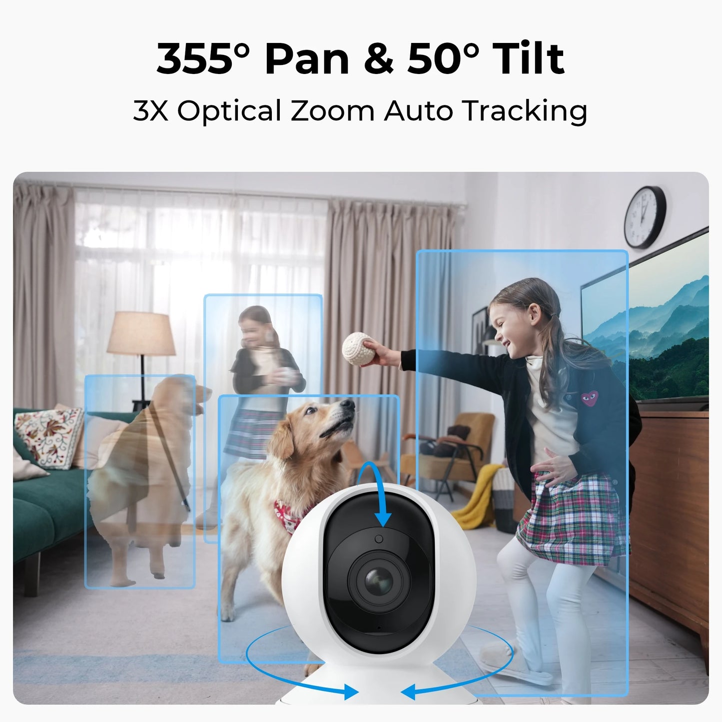 Reolink E1 Series 5MP WiFi IP Camera 2.4G/5G Wireless Indoor Baby Monitor PT Zoom Security Cam 2-way Audio Surveillance Cameras