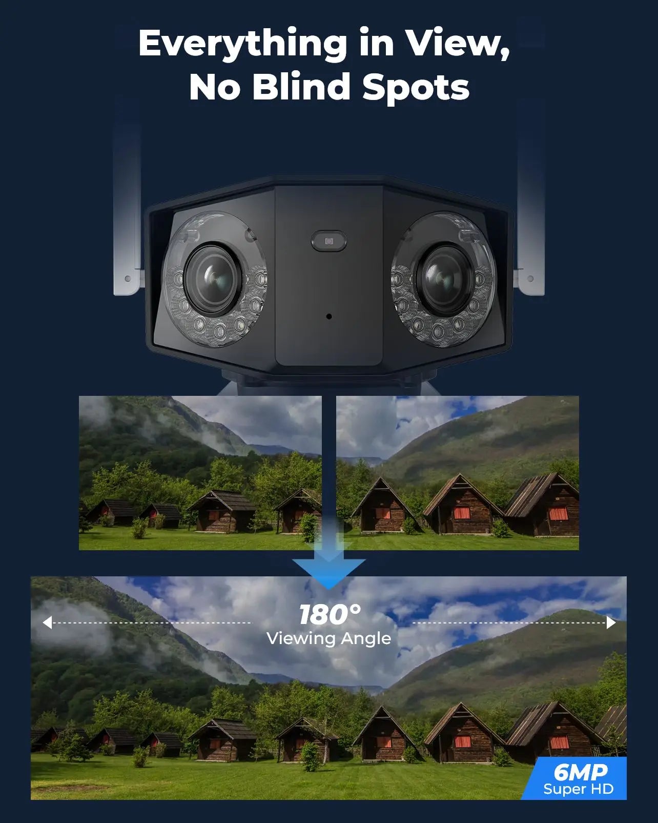 Reolink 4G Solar Outdoor Security Camera Battery Wireless 6MP Ultra HD 180° Panorama Dual Lens CCTV IP66 Waterproof Duo 2 LTE