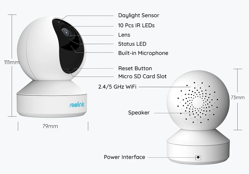Reolink E1 Pro 4MP HD Pan/Tilt IP Camera Baby Monitor 2.4G/5GHz WiFi Camera human detect Indoor Home Security Video Surveillance