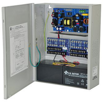 Power Supply Charger, 16 Fused Outputs, 24VDC @ 10A, 115VAC, BC400 Enclosure