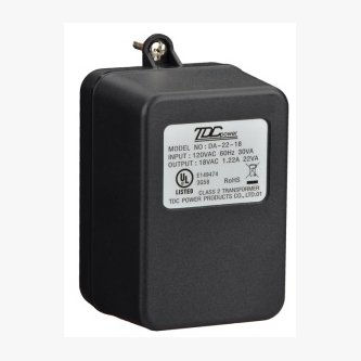 CX4010 Transformer, plug-in, 18V 22VA - For use in North America. 110 VAC primary voltage input. 18 VAC, 22 VA secondary input.