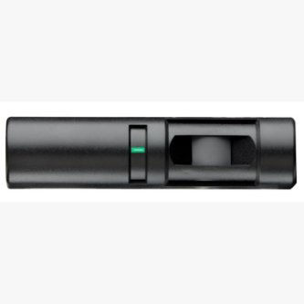 DS161 Request-to-exit sensor, black, sounder - Black enclosure. For use in Request-to-EXit (REX) applications. Provides PIR, 2.4 m x 3 m (8 ft x 10 ft) coverage, timers, door monitor with sounder alert, and pointable coverage.