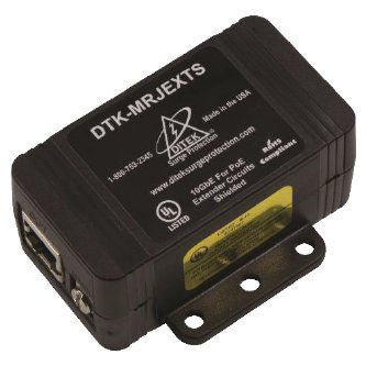 DTK-MRJEXTS - Single Channel 10GbE PoE Extender Protector- Shielded RJ45 Connection