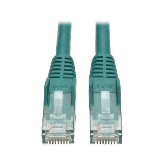 Cat6 Gigabit Snagless Molded (UTP) Ethernet Cable (RJ45 M/M), PoE, Green, 1 ft. (0.31 m)
