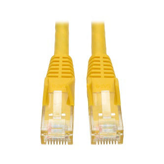 Cat6 Gigabit Snagless Molded (UTP) Ethernet Cable (RJ45 M/M), PoE, Yellow, 1 ft. (0.31 m)