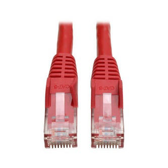 Cat6 Gigabit Snagless Molded (UTP) Ethernet Cable (RJ45 M/M), PoE, Red, 2 ft. (0.61 m)