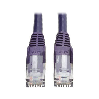 Cat6 Gigabit Snagless Molded (UTP) Ethernet Cable (RJ45 M/M), PoE, Purple, 3 ft. (0.91 m)