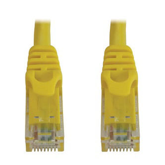 Cat6a 10G Snagless Molded UTP Ethernet Cable (RJ45 M/M), PoE, Yellow, 1 ft. (0.3 m)