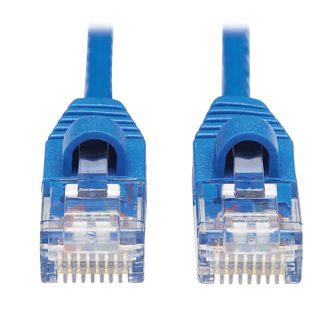 Cat6a 10G Snagless Molded Slim UTP Ethernet Cable (RJ45 M/M), Blue, 25 ft. (7.62 m)
