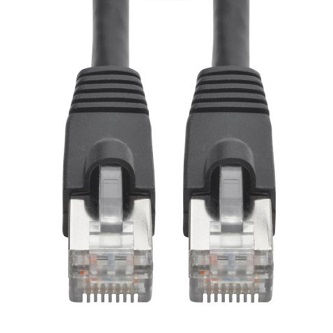 Cat6a 10G Snagless Shielded STP Ethernet Cable (RJ45 M/M), PoE, Black, 15 ft. (4.57 m)