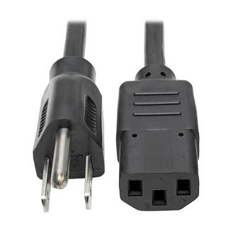 Desktop Computer AC Power Cable, NEMA 5-15P to C13 - 10A, 125V, 18 AWG, 25 ft. (7.62 m), Black