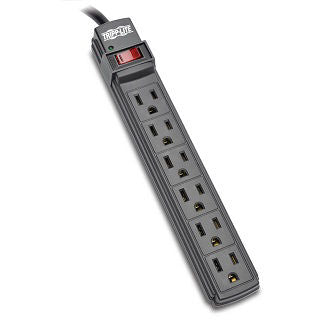Power It! 6-Outlet Power Strip, 6 ft. (1.83 m) Cord, Black Housing