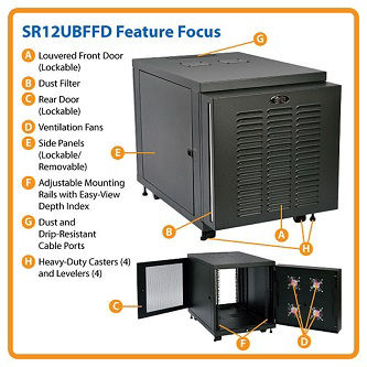SmartRack 12U Mid-Depth Small Rack Enclosure for Harsh Environments