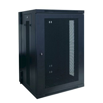 SmartRack 18U Low-Profile Switch-Depth Wall-Mount Rack Enclosure Cabinet, Hinged Back