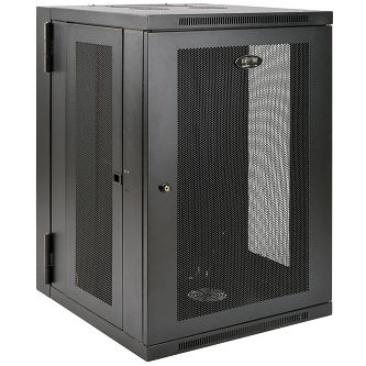 SmartRack 18U UPS-Depth Wall-Mount Half-Height Rack Enclosure, Hinged Back