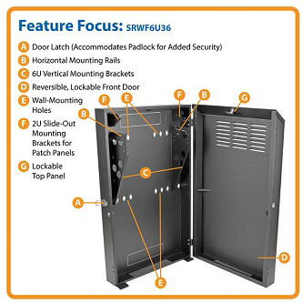 SmartRack 6U Low-Profile Vertical-Mount Server-Depth Wall-Mount Rack Enclosure