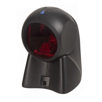 Orbit 7120 Serial Kit: black scanner (MS7120-41-3), mounting plate (45-45619), 2.9m (9.5ft) straight RS232 cable (59-59000-3), US power supply level 6 (46-00525-6) and documentation, assembled in Mexico