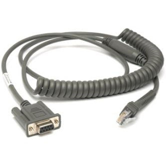 Cable, RS232, DB9 Female Connector, 9ft. 2.8m Coiled, Power Pin 9, TxD on 2, True Converter.