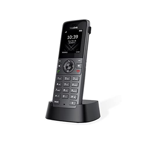 Yealink W73P DECT Cordless IP Phone System, Black, VoIP Base Station with Wireless Handset