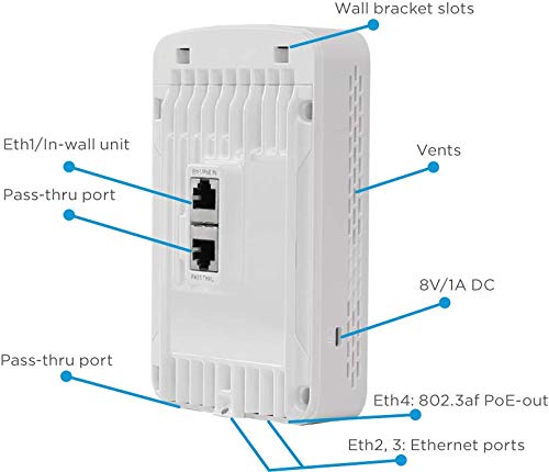 Cambium Networks cnPilot e430W Indoor Wireless Wi-Fi Access Point, Cloud Managed Dual Band 2.4 GHz and 5 GHz 802.11ac, 2x2 MU-MIMO Technology and PoE Wi-Fi Mesh Capability (PL-E430W00A-US)