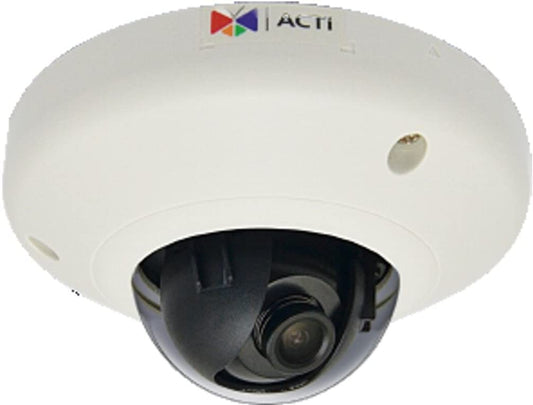 ACTi E93 5MP Indoor Mini Dome Camera with Basic WDR, Fixed Lens, f1.9mm/F2.8 (HOV:126.9Â° (Overview area), 77.4Â° (High detail area)), H.264, 1080p/30fps, DNR, MicroSDHC/MicroSDXC, PoE, IK08