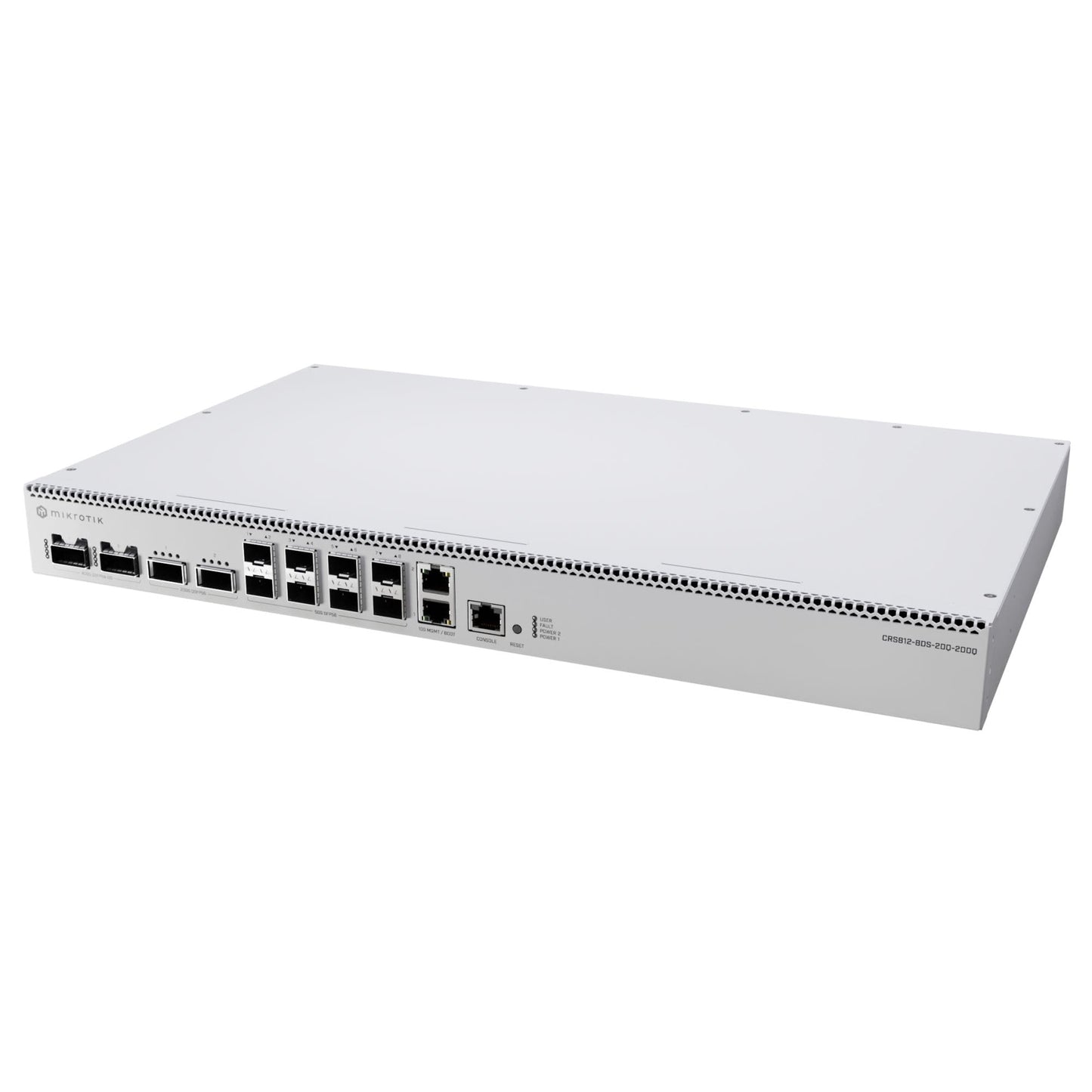 MikroTik CRS812-8DS-2DQ-2DDQ-RM – 100G Cloud Router Switch with 8X 25G SFP28, 2X 40G QSFP+, 2X 100G QSFP28, Layer 3 Hardware Offloading, Rackmount
