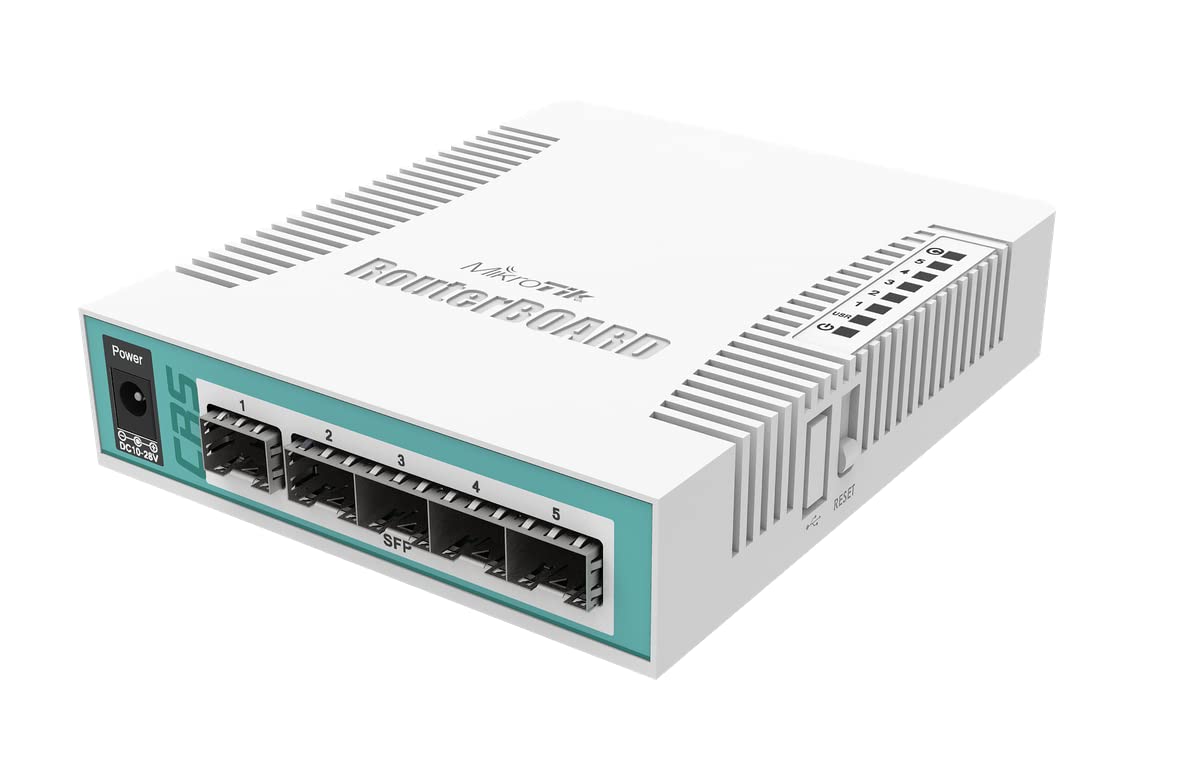 MikroTik Cloud Router Switch with 1 Gigabit Ethernet / SFP Combo Port and 5 SFP Cages (CRS106-1C-5S)