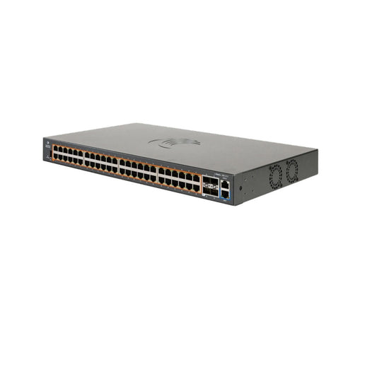 Cambium Networks cnMatrix EX2052-P Switch- 176 Gbps Throughput- 48 Ethernet Ports- 4 SFP+ Fiber Uplink Ports- 512 MB DRAM - 128 MB Flash Storage (No Power Cord, USA Only)- MXEX2052GxPA01