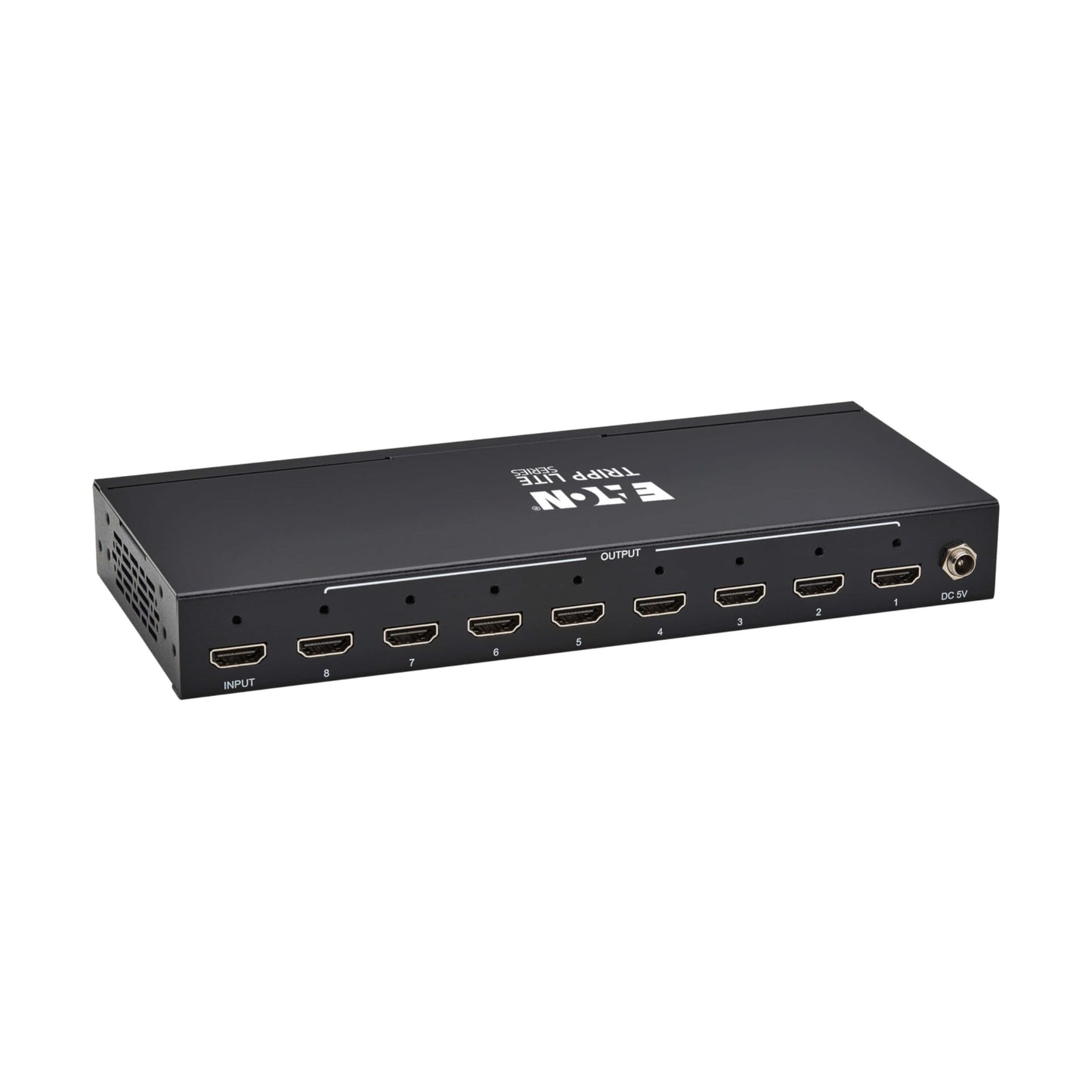 Tripp Lite Series 8-Port HDMI Splitter, 4K@60Hz, 1 in 8 Out, Mirror/Duplicate Only, Multi-Resolution Support, Mounting Kit, International Power Adapter, Plug-and-Play, 1-Year Warranty (B118-008-4K)