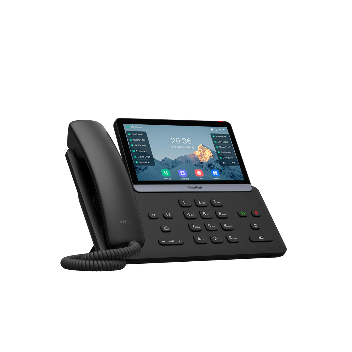 Yealink SIP-T87W – 1301227 - Wi-Fi IP Phone - 16 SIP Accounts - 7-inch Color Multi-Point Touch Screen - Dual-Port Gigabit Ethernet, PoE, Power Adapter Not Included
