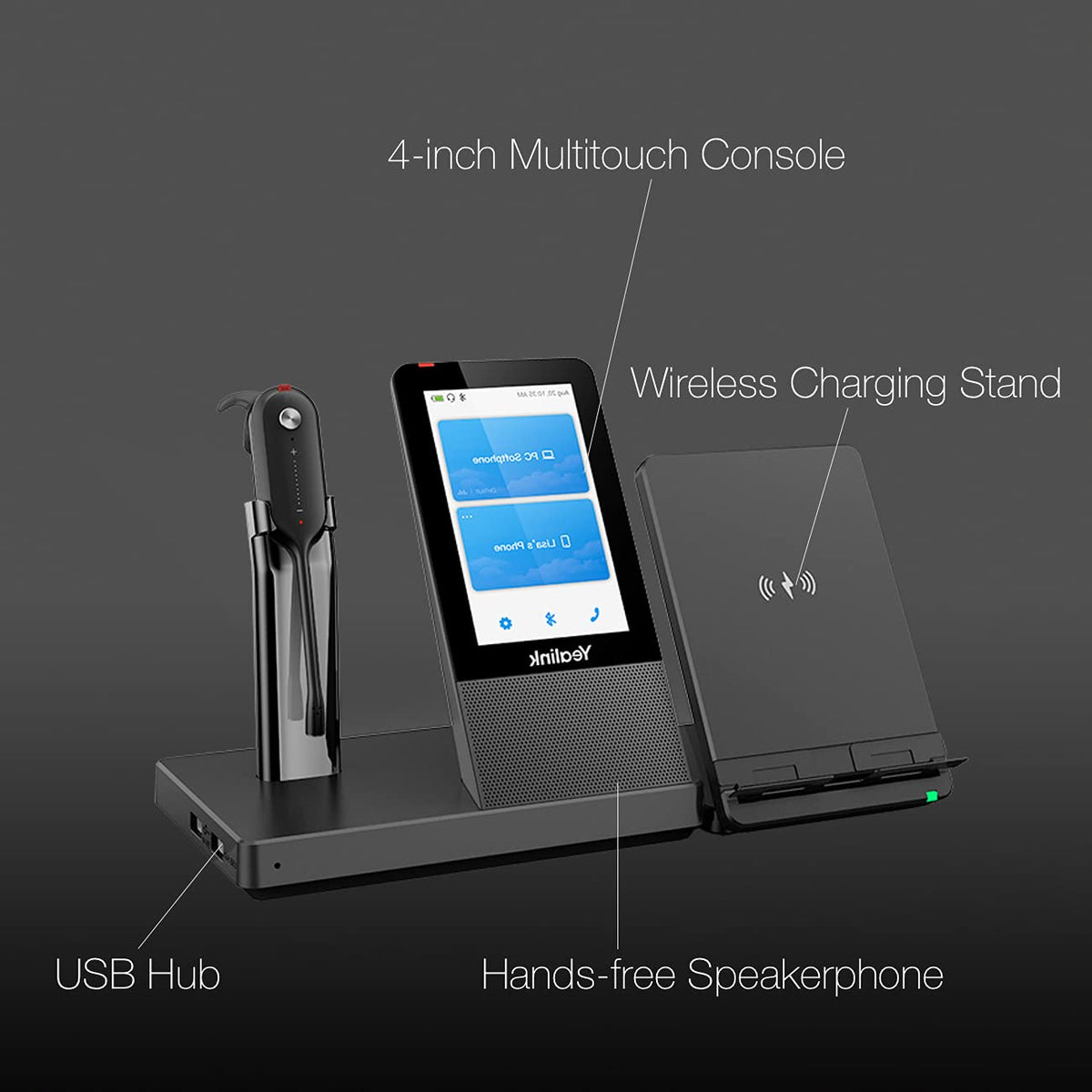 Yealink WH67 Wireless Headset for MS Teams, All Day Battery, Optimized for Voice Audio Clarity, Compatible with Zoom, Meet and Business Apps, PC,Mac, Deskphone